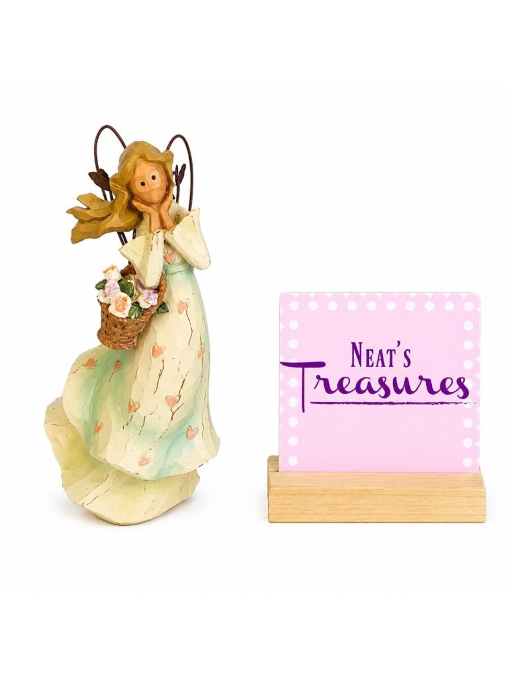 Roman ANGEL ACCENTS MONDAY'S CHILD Fair of Face  49321 Rustic Resin Figurine